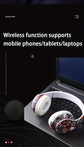 Graffiti-Style Wireless Over-Ear Headphones with Trendy Lighting Effects, Supporting Card Insertion, Wired And Wireless Functions, Comes with a TYPE-C Charging Cable And a 3.5Mm Audio Cable, Featuring Cool Lighting