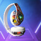 Graffiti-Style Wireless Over-Ear Headphones with Trendy Lighting Effects, Supporting Card Insertion, Wired And Wireless Functions, Comes with a TYPE-C Charging Cable And a 3.5Mm Audio Cable, Featuring Cool Lighting