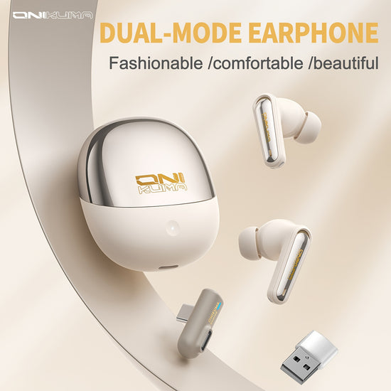 ONIKUMA 2.4G Wireless Gaming Headset with ANC+ENC HD Microphone, Ultra-Low Latency, Long Battery Life Charging Case Compatible with PS5/4, 2.4GH zwireless Dual-Mode Headset Compatible with Mobile Phones, Tablets, Laptops, Mus