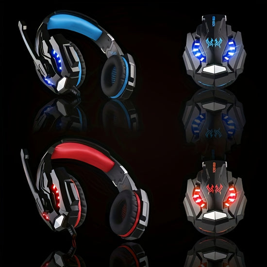 G9000 Christmas Gaming Headset Featuring LED Lights, a Microphone, And Noise-Canceling Capabilities. These Headphones Provide Surround Sound And Come with Soft Memory Foam Ear Cushions
