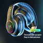 3-in-1 Wireless Headphones, Headphones Wireless Headset, Colorful LED Lights Soft Over Ear Foldable Headset, Wired for Game/School/Tablet Computer/Cellphones/Travel, Headband Headphones, Headphones Noise Cancelling, Headphone
