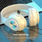 3-in-1 Wireless Headphones, Headphones Wireless Headset, Colorful LED Lights Soft Over Ear Foldable Headset, Wired for Game/School/Tablet Computer/Cellphones/Travel, Headband Headphones, Headphones Noise Cancelling, Headphone