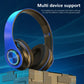 3-in-1 Wireless Headphones, Headphones Wireless Headset, Colorful LED Lights Soft Over Ear Foldable Headset, Wired for Game/School/Tablet Computer/Cellphones/Travel, Headband Headphones, Headphones Noise Cancelling, Headphone