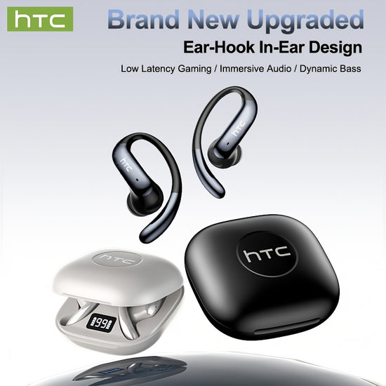 1pc HTC NE63 Wireless Open Headphones 1pc, adopting V6.0 wireless technology, with call latency as low as milliseconds, battery life up to 60 hours, travel headphones, hands-free calls, lightweight design, touch operation, du