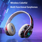 Graffiti-Style Wireless Over-Ear Headphones with Trendy Lighting Effects, Supporting Card Insertion, Wired And Wireless Functions, Comes with a TYPE-C Charging Cable And a 3.5Mm Audio Cable, Featuring Cool Lighting